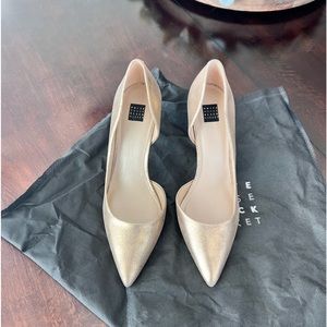 White House Black Market - Ella D'orsay Shoes in Gold Tone. Size 9